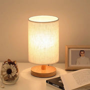 Lampe de Table en Lin et Bois