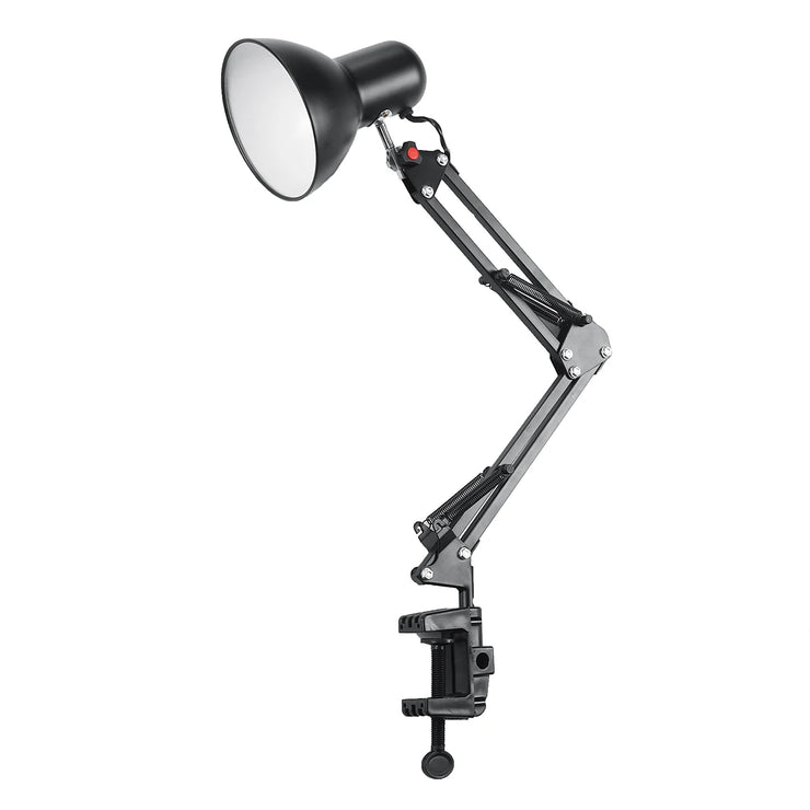 Lampe de bureau flexible en métal noir