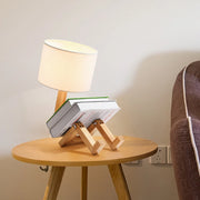 Lampe de Bureau en Forme de Robot en Bois