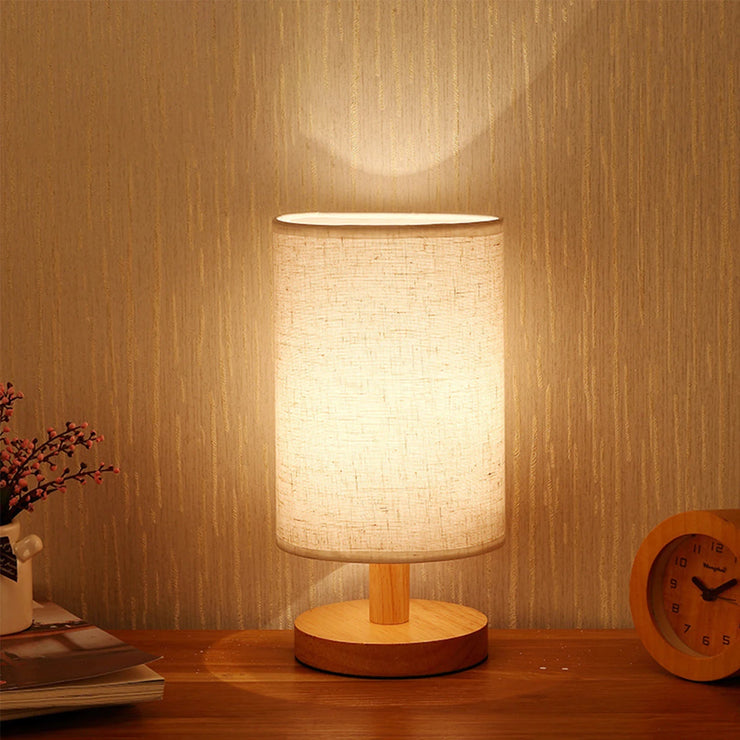 Lampe de Table en Lin et Bois